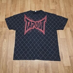 Y2K Tapout Tshirt All Over Print Chain Link Fence Cage Size XXL MMA UFC
